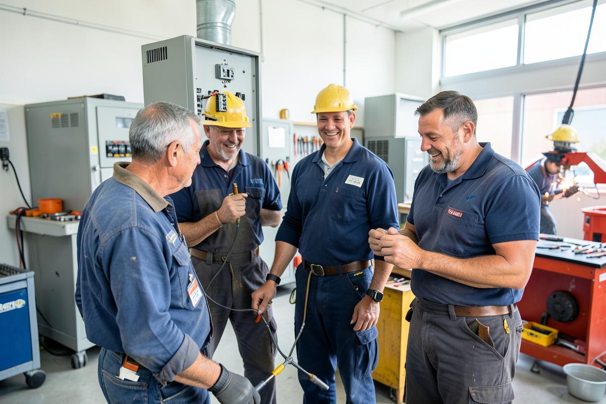 Skilled trades professionals in a workshop