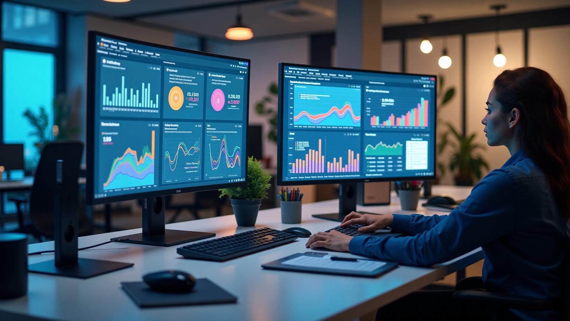 A marketer reviewing campaign analytics on a laptop