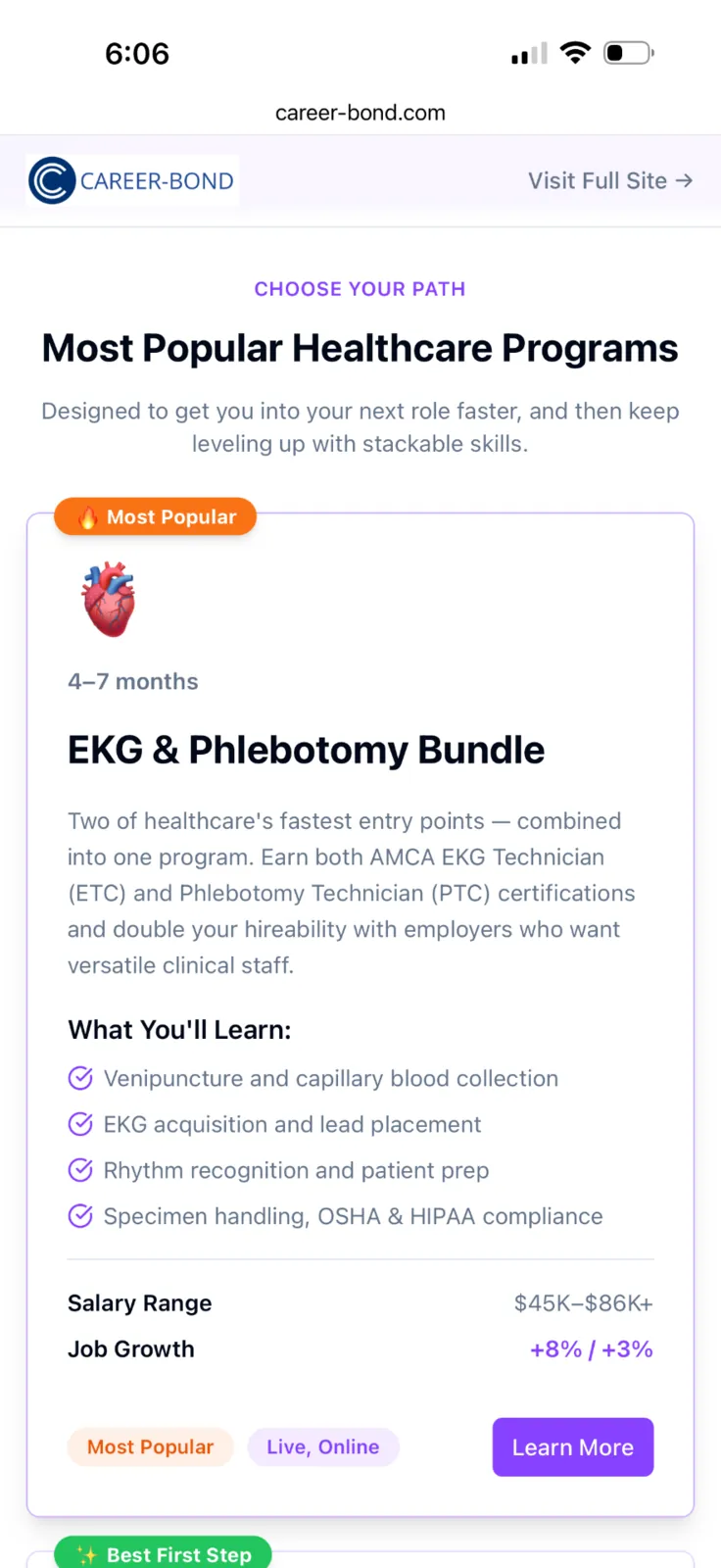 Partner-branded landing page
