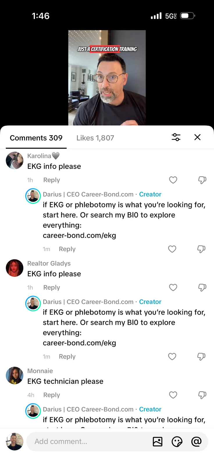 Comments engaged manually