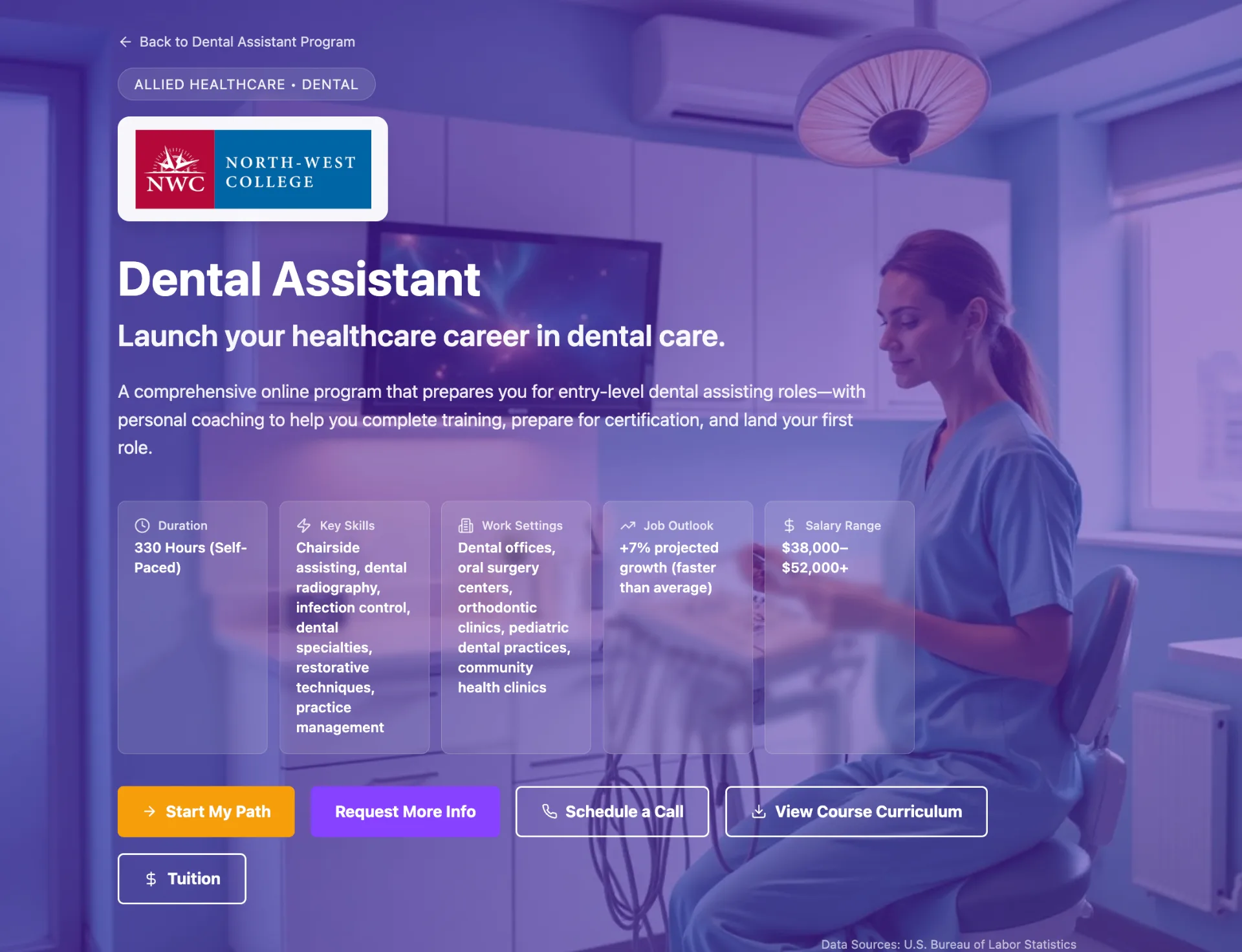 School-owned branded program page